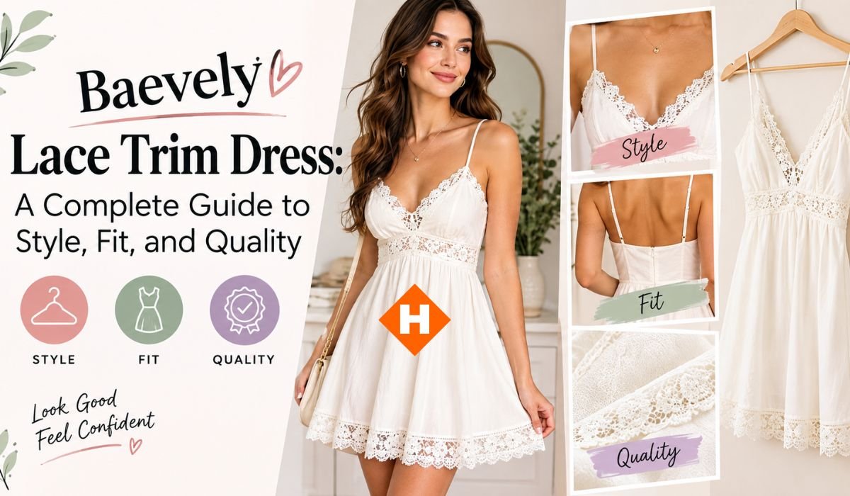 baevely lace trim dress